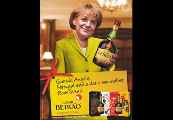 La publicité pour la liqueur Beirao avec Angela Merkel