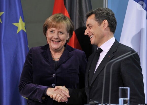 Nicolas Sarkozy et Angela Merkel à Berlin le 9 janvier 2011