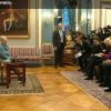 Conférence de presse de la reine Margrethe II de Danemark à Amalienborg le 10 janvier 2012, inaugurant la semaine de célébrations de son jubilé (40 ans de règne).