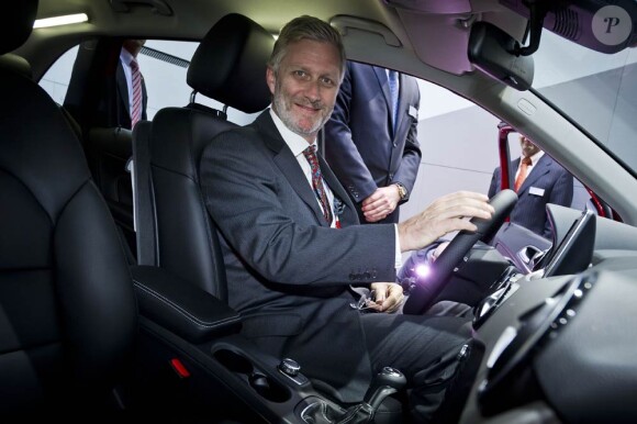 Le prince héritier Philippe de Belgique inaugurait le 11 janvier 2012 le 90e Salon de l'auto de Bruxelles, à Brussels Expo.