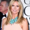 Heidi Klum superbe sur le tapis rouge des Golden Globes le 15 janvier 2012