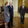 Le roi Albert II et la reine Paola de Belgique, en présence du prince héritier Philippe, recevaient à Laeken les dignitaires des instances européennes pour les voeux du Nouvel An.