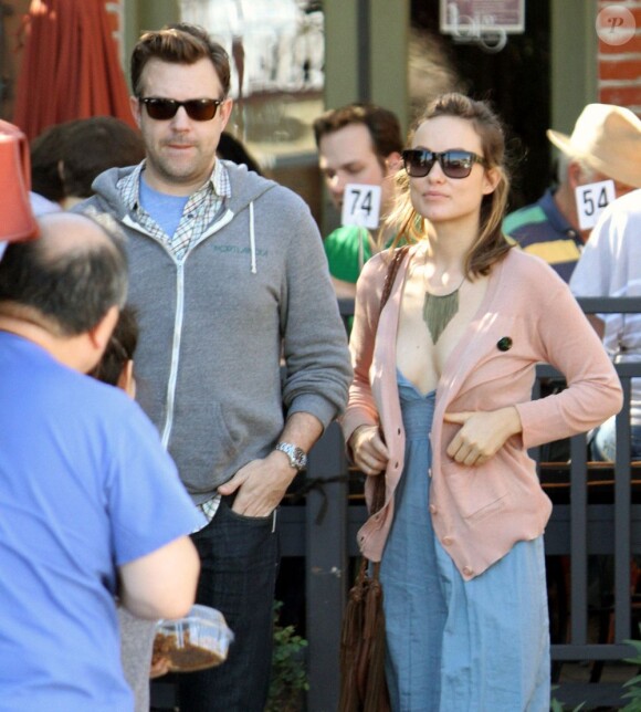 Olivia Wilde et son petit ami Jason Sudeikis à Los Angeles le 26 janvier 2012