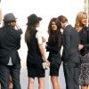 AnnaLynne McCord, Shenae Grimes, Tristan Wilds, Matt Lander et Arielle Kibbel sur le tournage de 90210, à Los Angeles, le 1er février 2011.