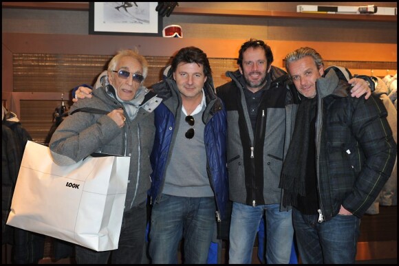 Gérard Darmon, Philippe Lellouche, Christian Vadim et David Brécourt, dans la boutique LOOK à Paris le 1er février 2012