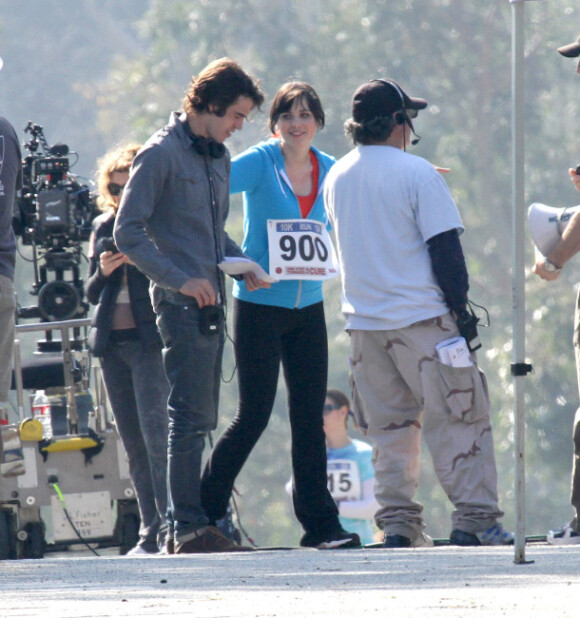 Zooey Deschanel et Hannah Simone sur le tournage de la série New Girl le 1er février 2012 à Los Angeles