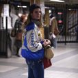 Lana Del Rey, une fille comme les autres prend le métro à New York le 3 février 2012.  