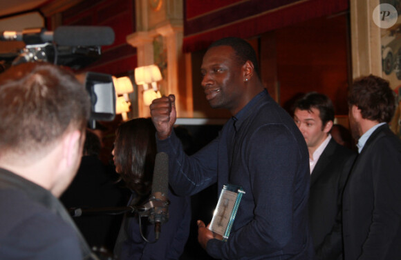 Omar Sy lors du déjeuner des nommés aux César au Fouquet's à Paris le 4 février 2012
