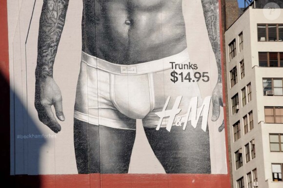 David Beckham pour H&M s'affiche dans les rues de New York, le 7 février 2012.