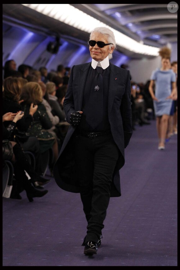 Karl Lagerfeld à Paris, le 24 janvier 2012.