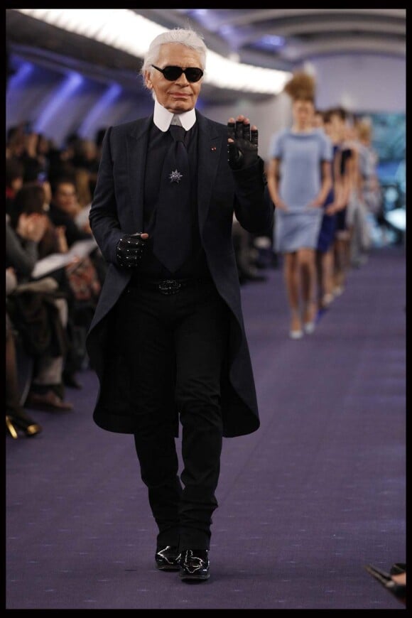 Karl Lagerfeld à Paris, le 24 janvier 2012.