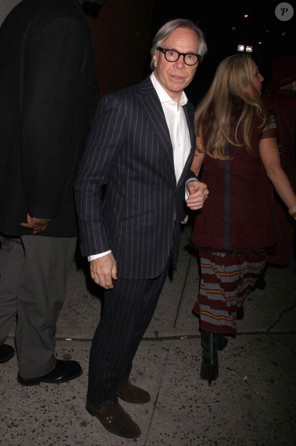 Tommy Hilfiger se rend à son défilé à New York, le 12 février 2012.