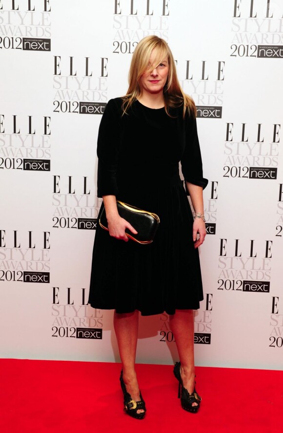 La créatrice Sarah Burton, entièrement habillée en Alexander McQueen lors des Elle Style Awards 2012 à Londres, le 13 février 2012.
