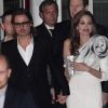 Angelina Jolie et Brad Pitt à Paris le 16 février 2012 ; ils se sont rendus à une after à la Bibliothèque Nationale de France