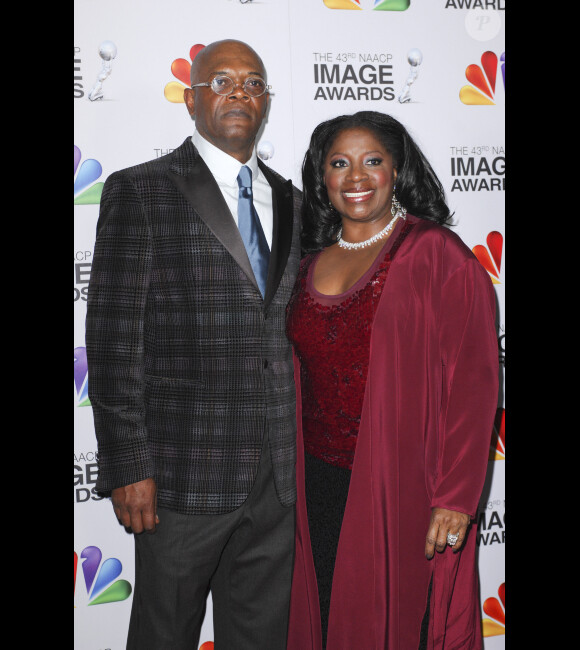 Samuel L. Jackson et son épouse à la soirée des NAACP Awards, à Los Angeles, le vendredi 17 février 2012.
