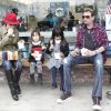 Johnny Hallyday, Laeticia et leurs fillettes, Février 2012 à Los Angeles