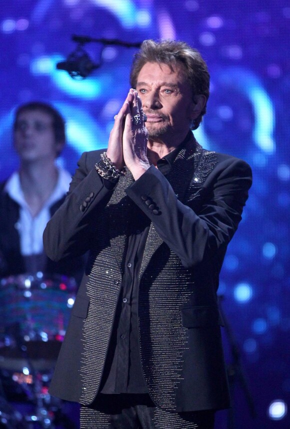 Johnny Hallyday en concert au NRJ Music Awards le 27 janvier 2012