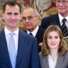 Letizia et Felipe d'Espagne, unis, en audience au palais de Zarzuela, à Madrid, le 21 février 2012