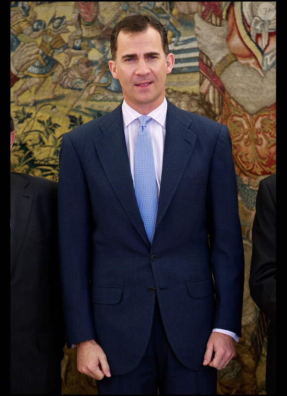 Felipe d'Espagne en audience au palais de Zarzuela, à Madrid, le 21 février 2012