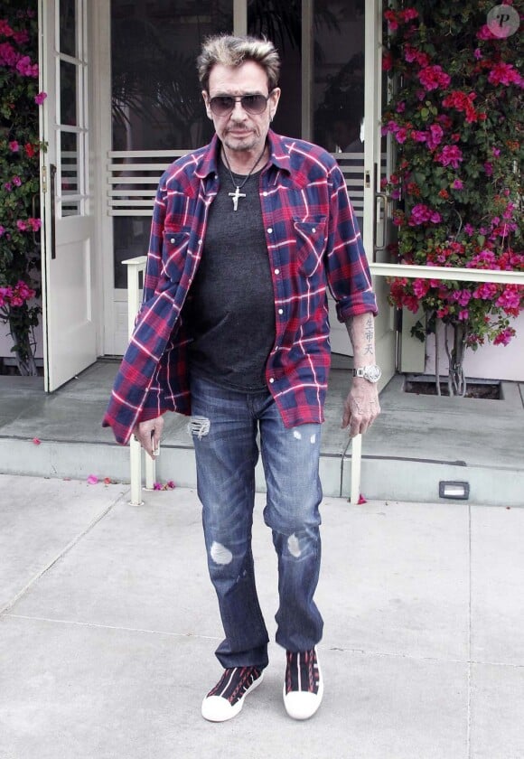 Johnny Hallyday à Los Angeles, le 7 février 2012. 