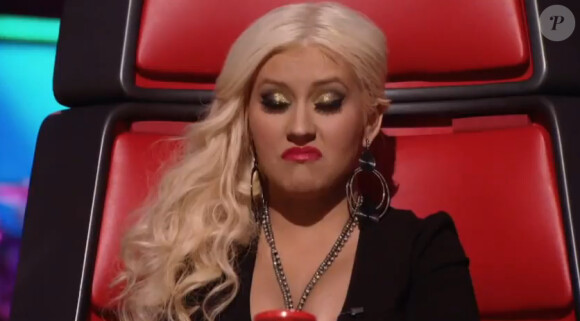 Christina Aguilera dans The Voice, sur NBC, le 27 février 2012.