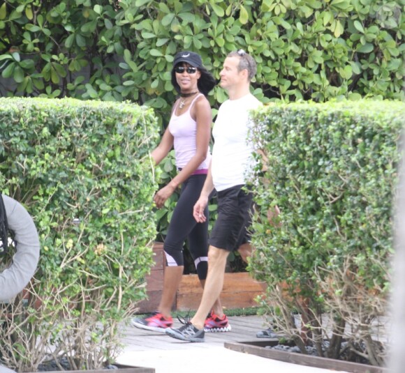 Naomi Campbell et son homme Vladislav Doronin le 5 mars 2012 à Miami