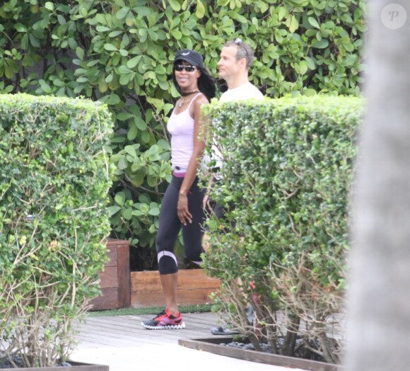 Naomi Campbell et son homme Vladislav Doronin le 5 mars 2012 à Miami