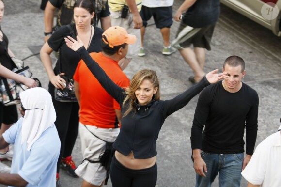 Jennifer Lopez sur le tournage de son nouveau clip, Follow the Leader, au Mexique. Le 13 mars 2012