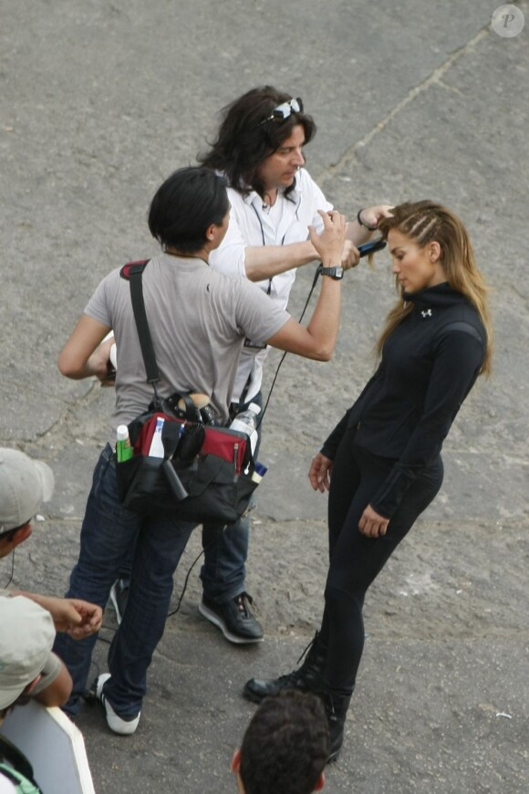 Jennifer Lopez sur le tournage de son nouveau clip, Follow the Leader, au Mexique. Le 13 mars 2012