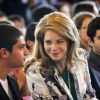 La reine Noor de Jordanie en visite au United World College de Maastricht, le 16 mars 2012. Noor est depuis 1995 présidente du groupe UWC.