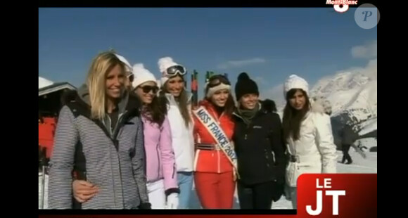 Alexandra Rosenfeld, Rachel Legrain-Trapani, Laury Thilleman, Delphine  Wespiser, Sylvie Tellier et Malika Ménard lors de leurs vacances au ski à  Mégève en mars 2012