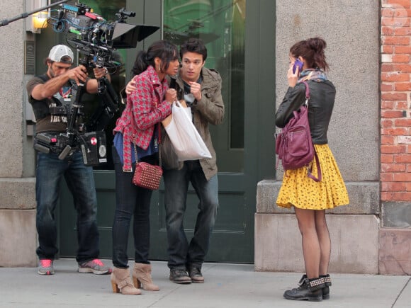 Ashley Greene, sur le tournage de la série Americana, le vendredi 23 mars à New York.