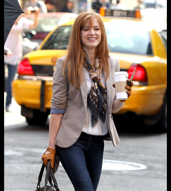 Isa Fisher sur le tournage de Now You See Me à New York, le 23 mars 2012.