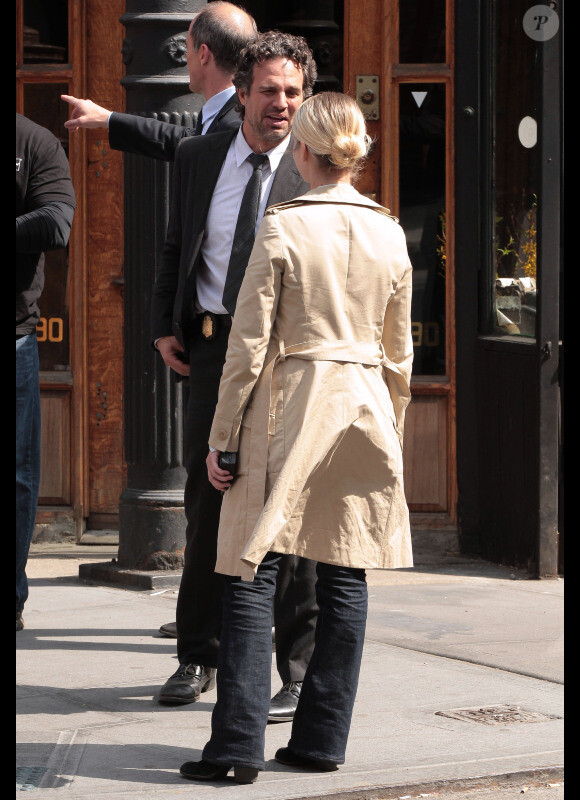 Mélanie Laurent et Jesse Eisenberg sur le tournage de Now You See Me à New York, le 24 mars 2012.