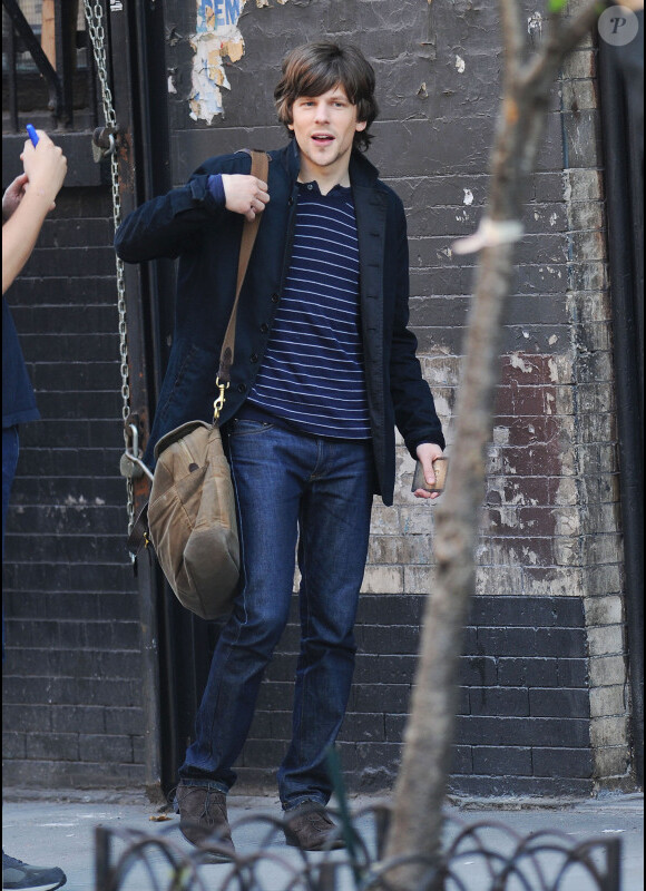 Jesse Eisenberg sur le tournage de Now You See Me à New York, le 23 mars 2012.
