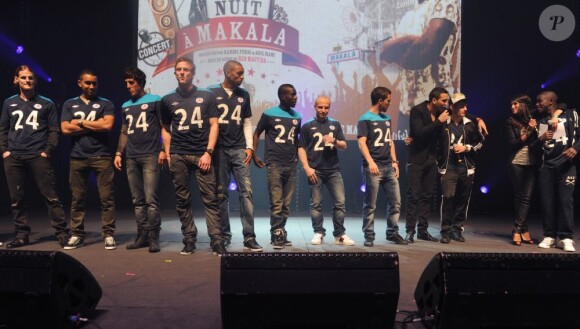 L'équipe de foot de Lille lors de l'événement Une Nuit à Makala, au Zénith de Lille le lundi 26 mars 2012