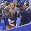 La princesse Alexandra de Hanovre, 12 ans, qui brille sur la glace et remportait en début de mois une compétition dans sa catégorie à Monaco, assistait le 27 mars 2012 aux championnats du monde de patinage artistique à Nice avec sa mère la princesse Caroline.
