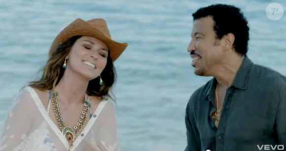Shania Twain et Lionel Richie dans le clip Endless Love, mars 2012.