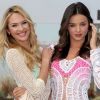 Candice Swanepoel et Miranda Kerr lancent la collection Swim 2012 de Victoria's Secret à l'hôtel Thompson à Beverly Hills. Le 29 mars 2012.