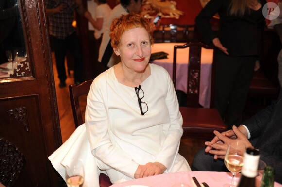 Adeline André lors du dîner en l'honneur de Pierre et Gilles et de la sortie du livre Autobiographie en photomatons, le 29 mars 2012 à Paris