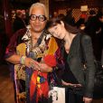 Jenny Bel'air et Bambou lors du dîner en l'honneur de Pierre et Gilles, et de la sortie du livre Autobiographie en photomatons, le 29 mars 2012 à Paris