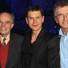 Frédéric Mitterrand, Antoine Baduel et Jack Lang lors de la soirée des 20 ans de Radio FG au Grand Palais le 5 avril 2012 à Paris
