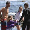 David Charvet, sa femme Brooke Burke et leurs enfants s'offrent une journée à la plage, à Malibu, le 1er avril 2012