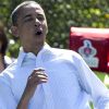 Barack Obama joue au tennis pour la fête de Pâques à la Maison Blanche le 9 avril 2012