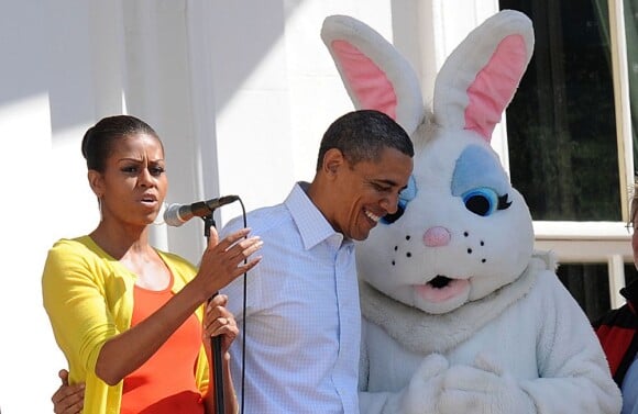 Barack Obama et sa femme Michelle pour la fête de Pâques à la Maison Blanche le 9 avril 2012