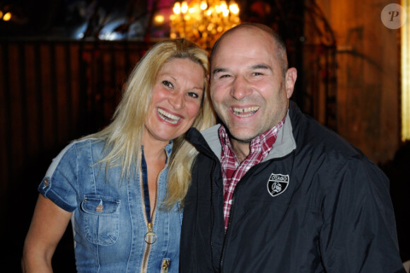 Vincent Moscato et sa femme lors des MDV Reservoir awards, au Réservoir, le 10 avril 2012