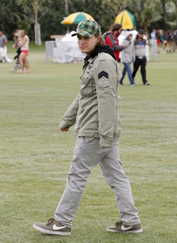 L'acteur Emile Hirsch lors du premier jour du Festival de Coachella. Indio, le 13 avril 2012.