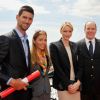 Le prince Albert II de Monaco avec la princesse Charlene au Monte-Carlo Country Club le 16 avril 2012.