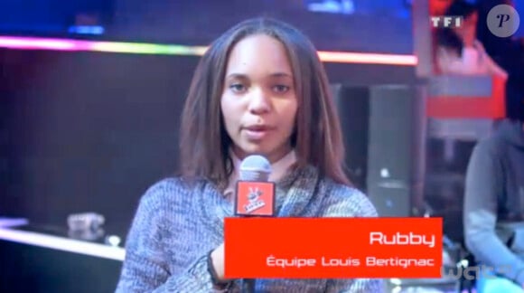 Rubby lors des répétitions pour le troisième prime des lives de The Voice, diffusé le samedi 21 avril 2012 sur TF1