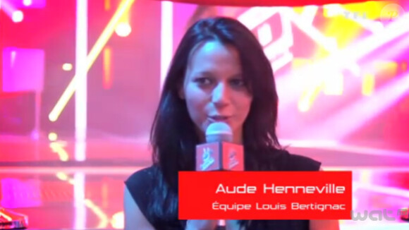 Aude Henneville lors des répétitions pour le troisième prime des lives de The Voice, diffusé le samedi 21 avril 2012 sur TF1